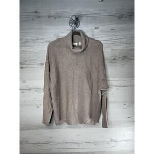 Cyrus Sweater Womens Medium Beige Ribbed Pullover Turtleneck Soft Knit‎ Cozy